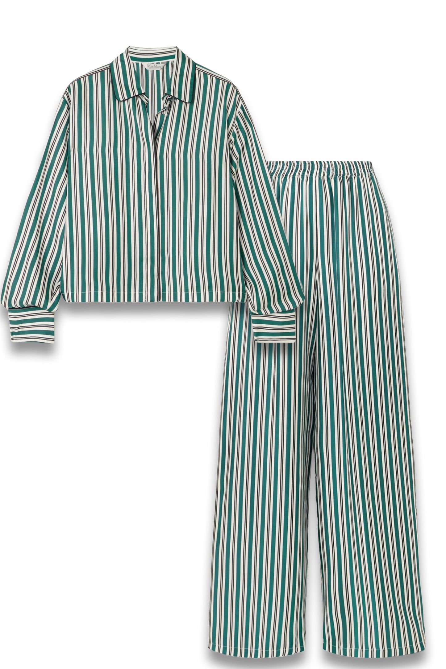 Brama Striped Silk-Twill Shirt and Wide-leg Pants