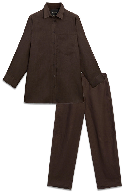 Linen Overshirt and Barrel Co-Ord Trousers