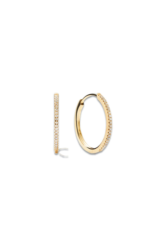 Pavé Diamond Medium Hoops