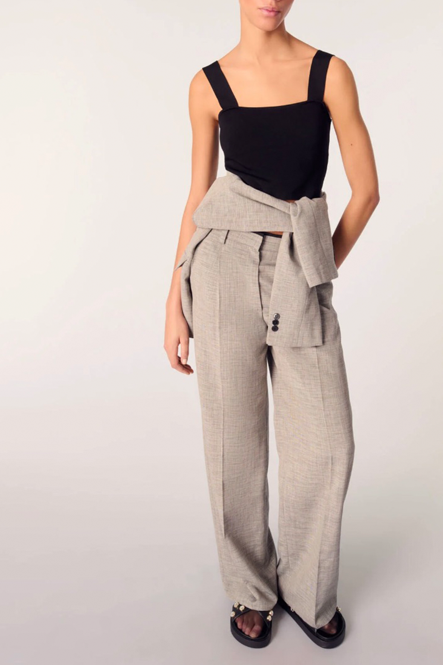 Straight-leg suit trousers