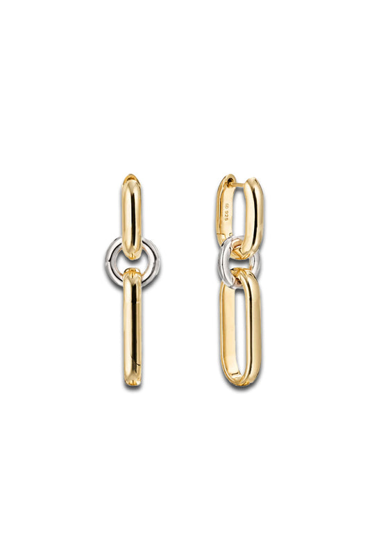 Mixed Convertible Link Earrings Gold Vermeil