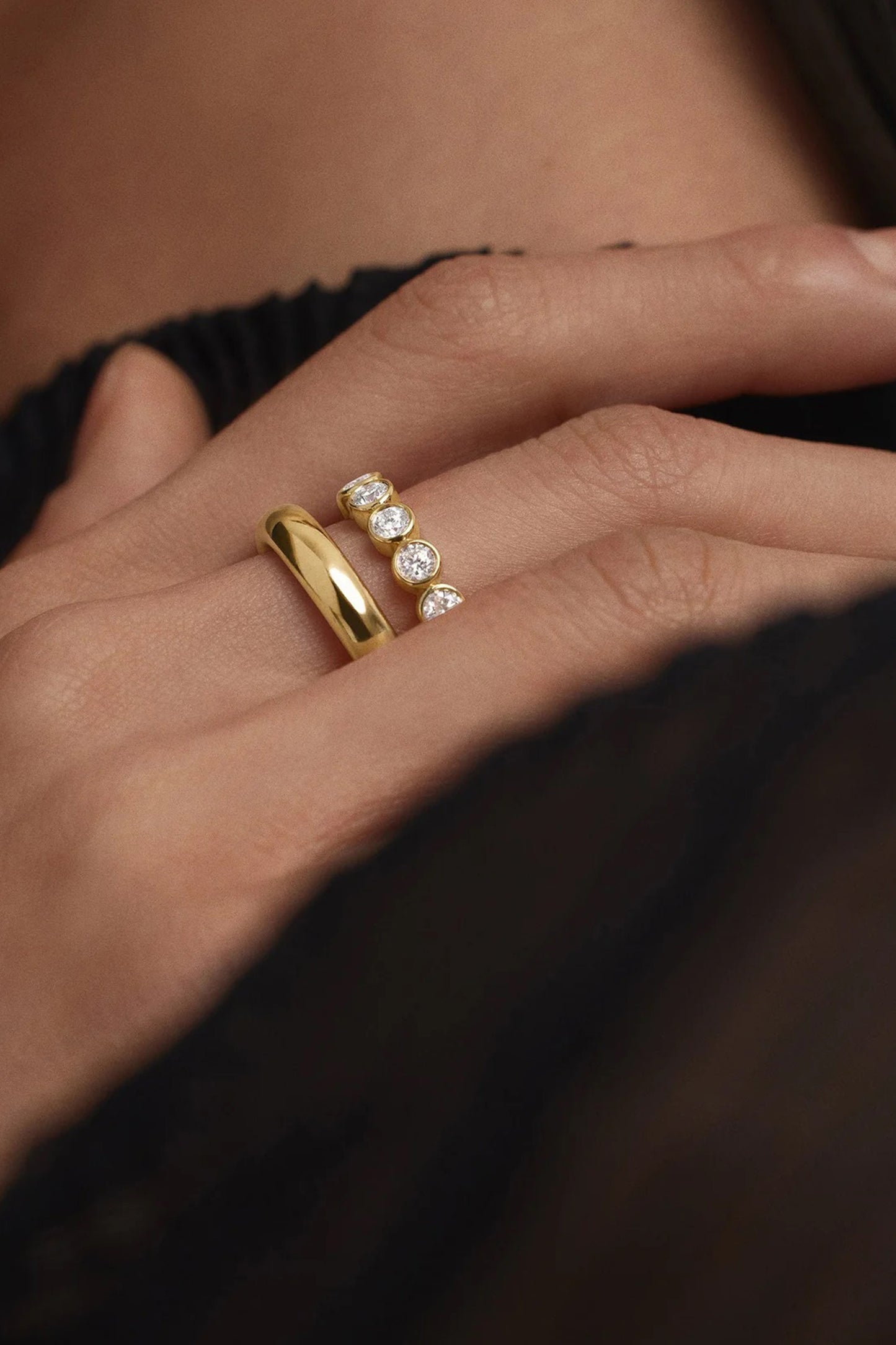 Lab Grown Diamond Round Cut Bezel Eternity Band