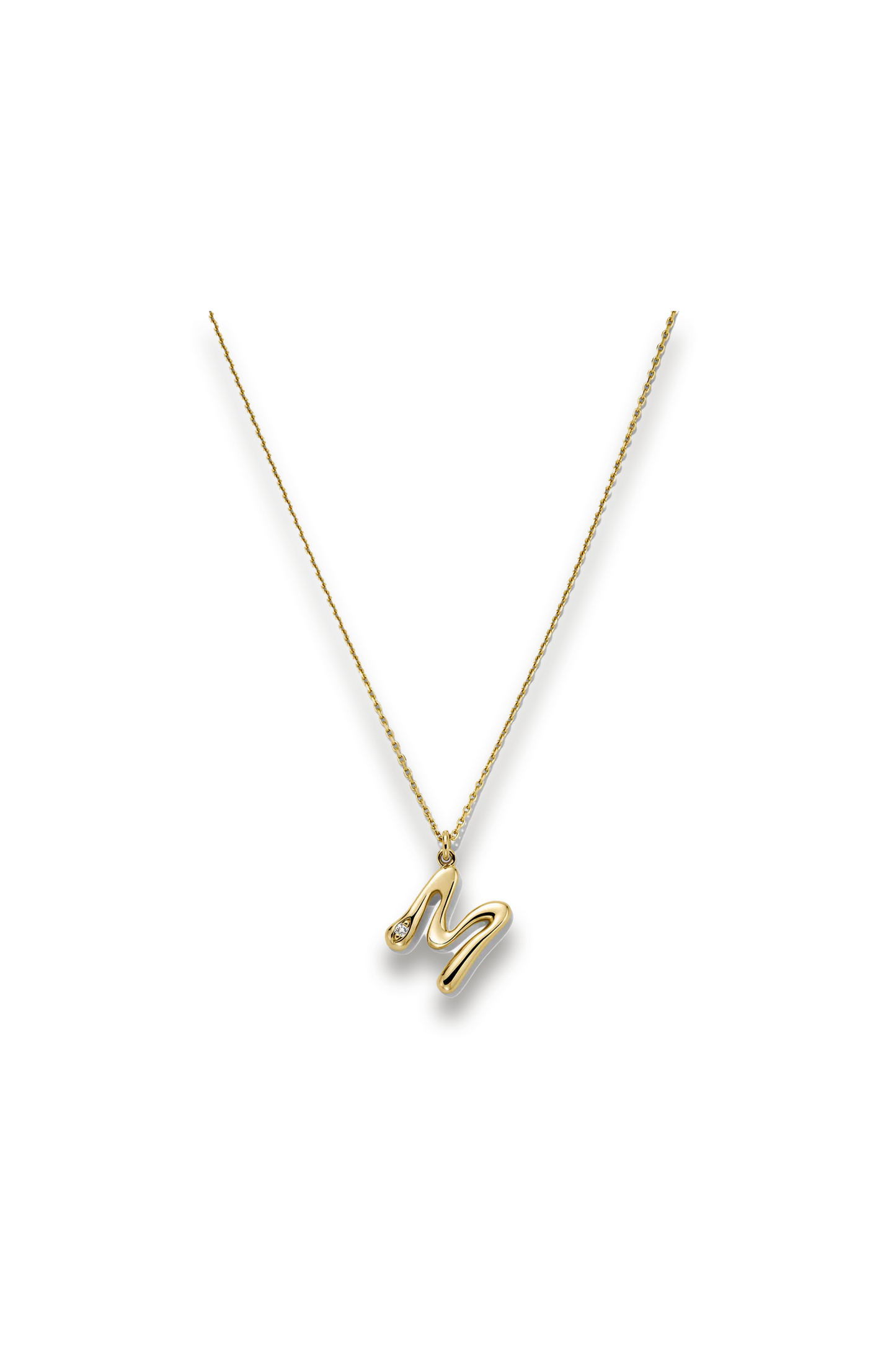 Organic Dôme Liquid Letter Pendant Necklace