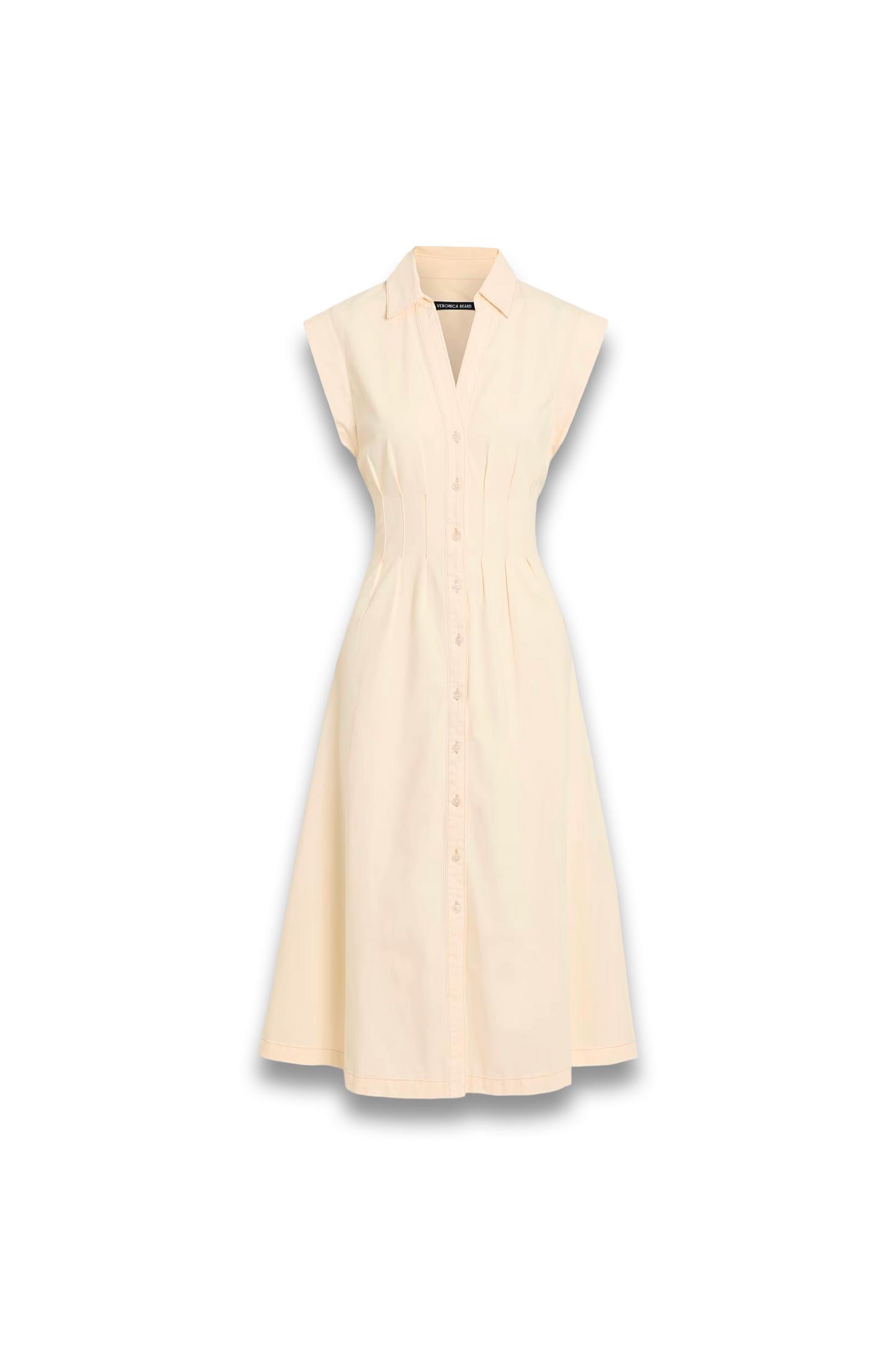 Loreta Pleated Denim Midi Shirt Dress