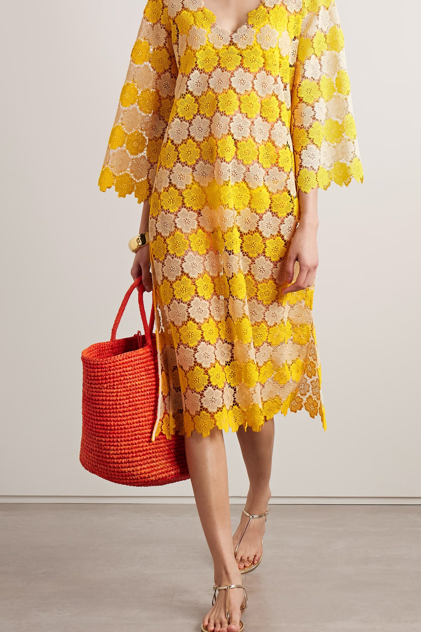 Arelis Cotton Guipure Lace Kaftan
