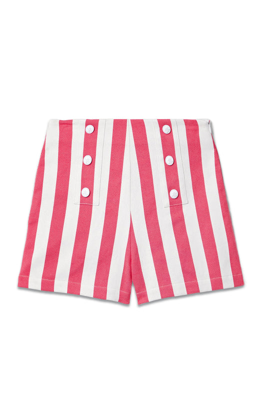 + NET SUSTAIN Ariella Striped Organic Cotton-twill Shorts