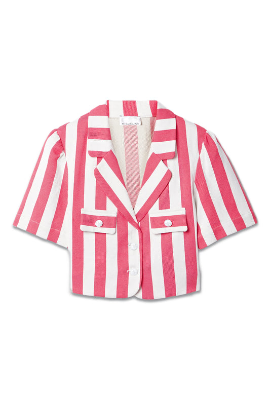 + NET SUSTAIN Ginny Striped Organic Cotton-twill Blazer