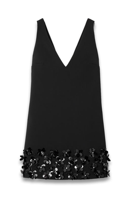 Embellished Crepe Mini Dress
