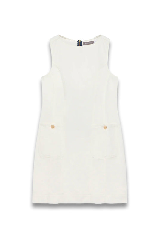 White Denim Shift Mini Dress