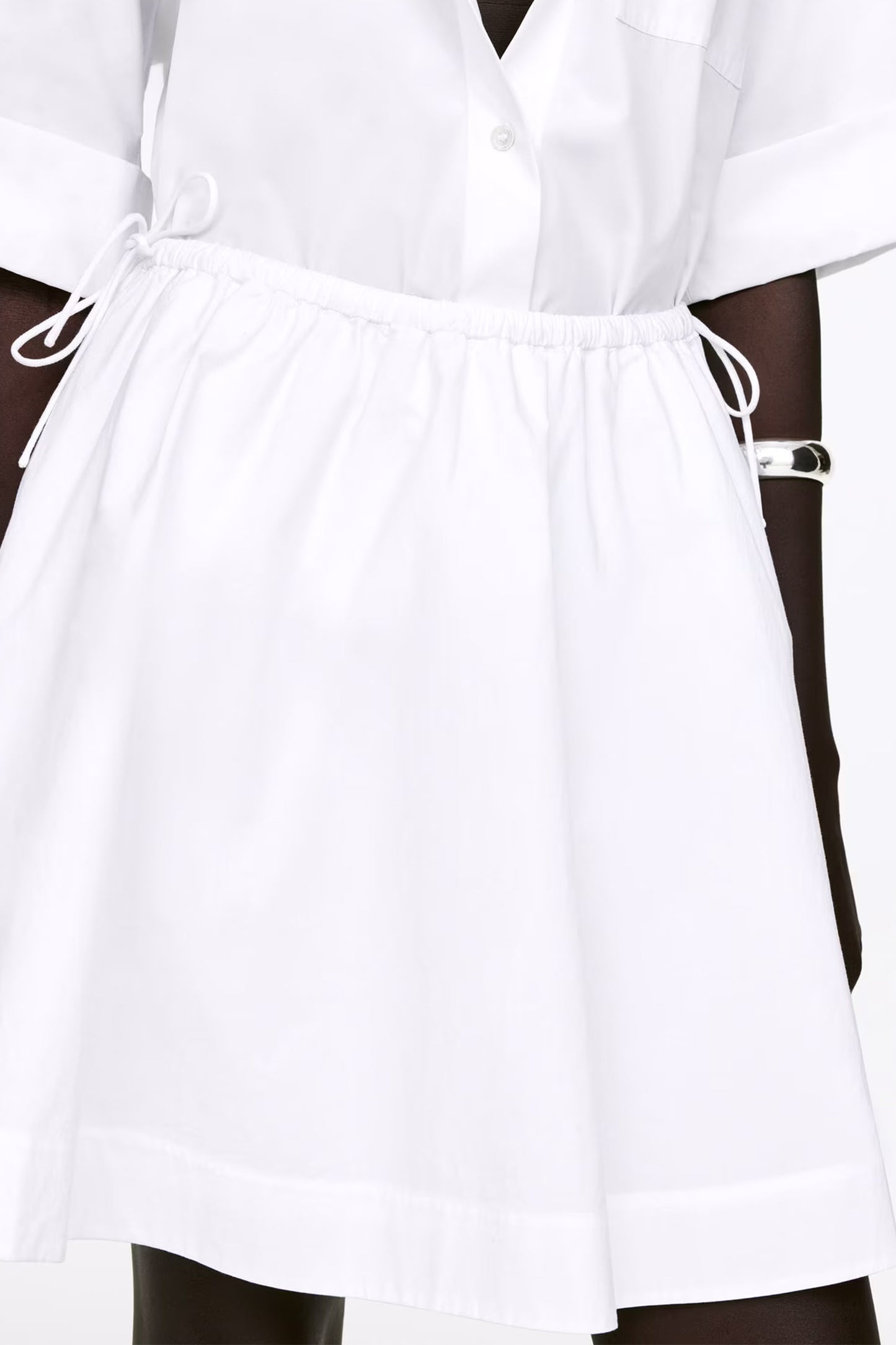 Mini Cotton Skirt In White