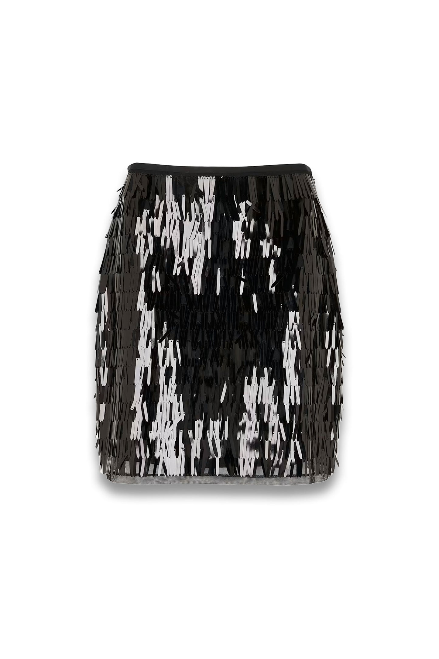 Black Sword Sequin Mini Skirt