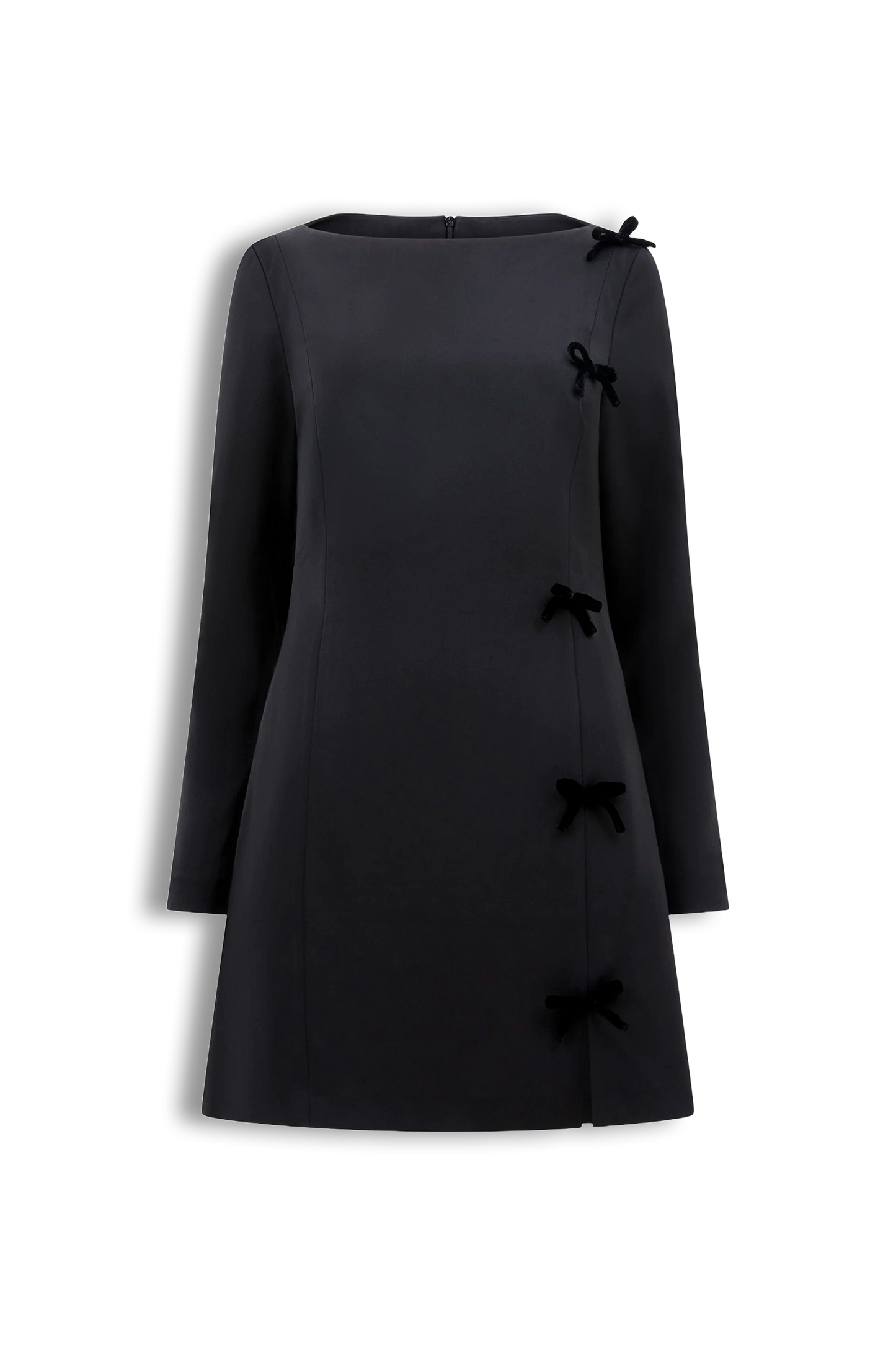 Fenix Satin Bow Long Sleeve Mini Dress