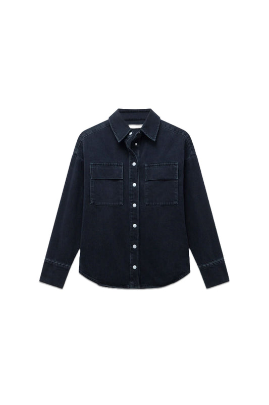 Washed Black Denim Shirt