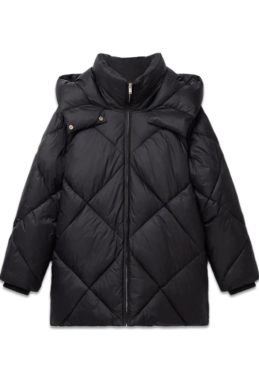 Black Hooded Padded Jacket