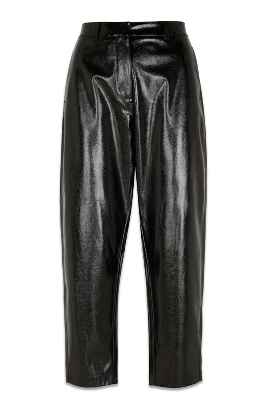Black Faux Leather Trousers
