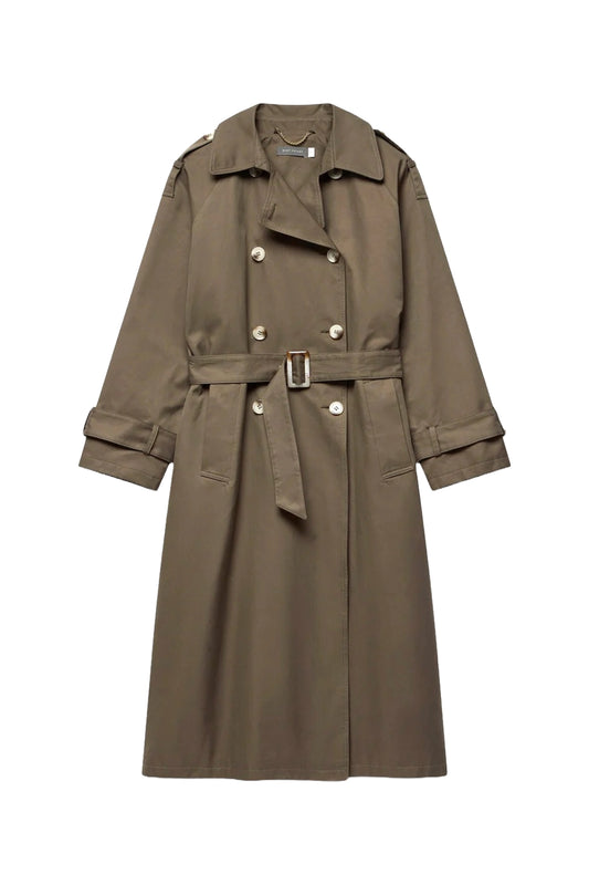 Khaki Structured Trench Coat