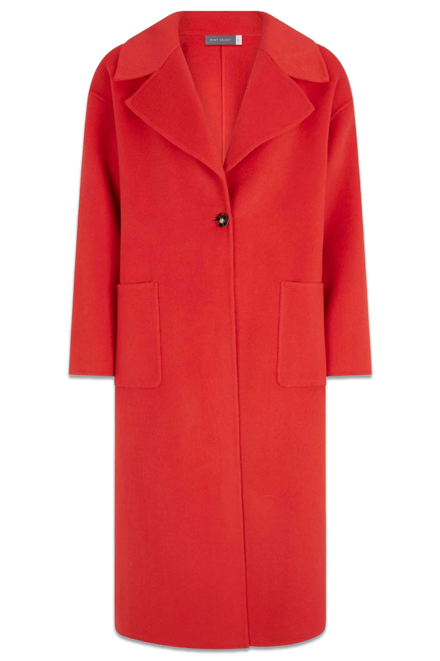 Red Split Seam Longline Coat