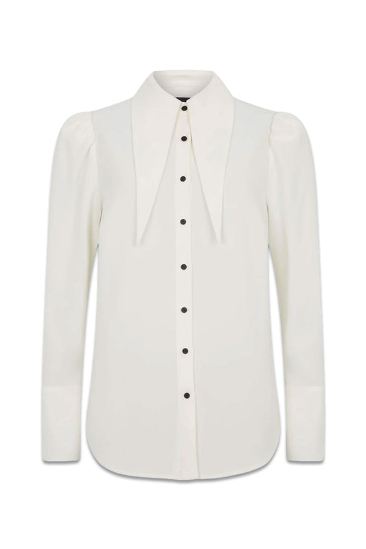 White Oversized Collar Shirt