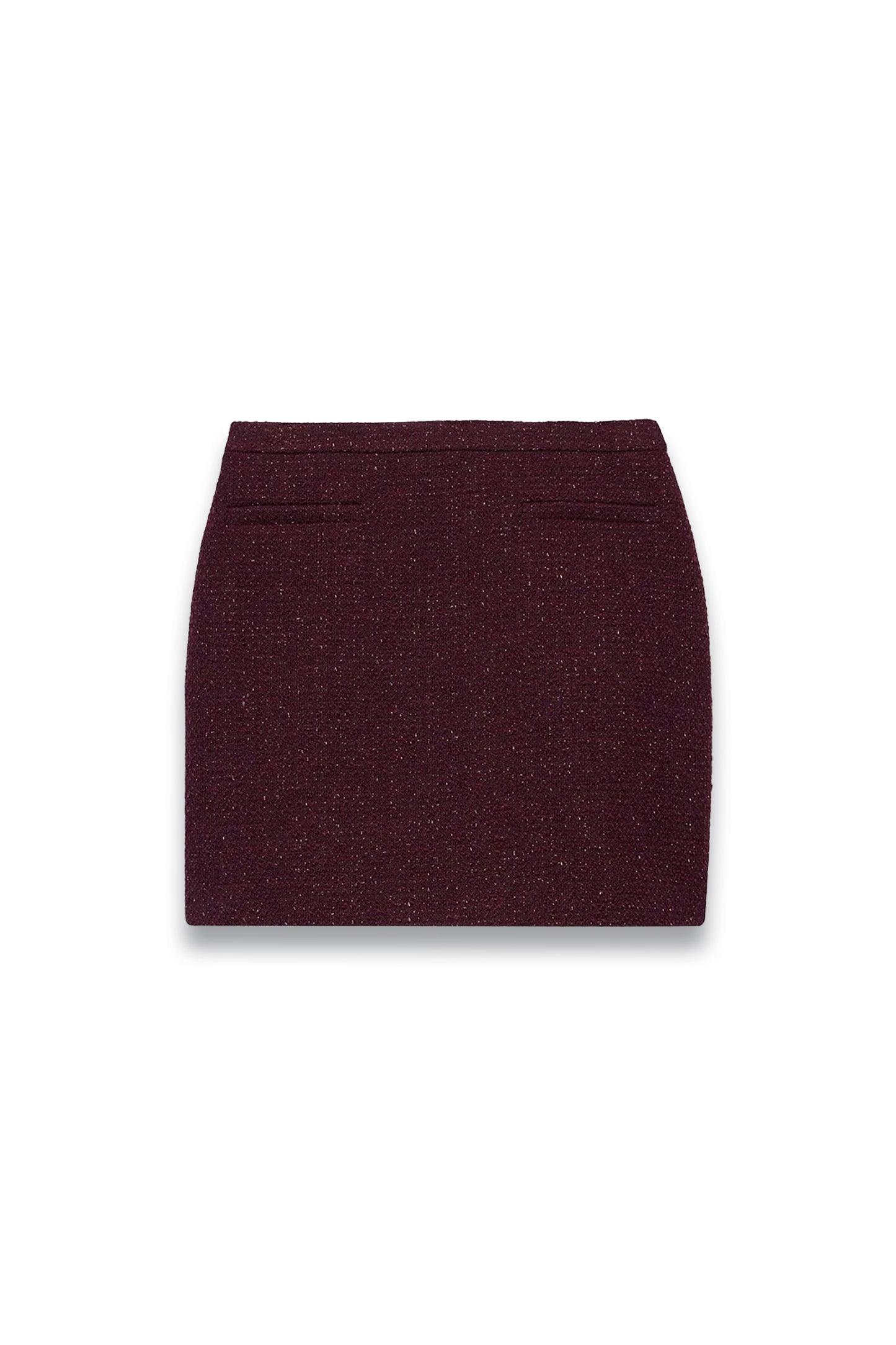 Burgundy Boucle Mini Skirt