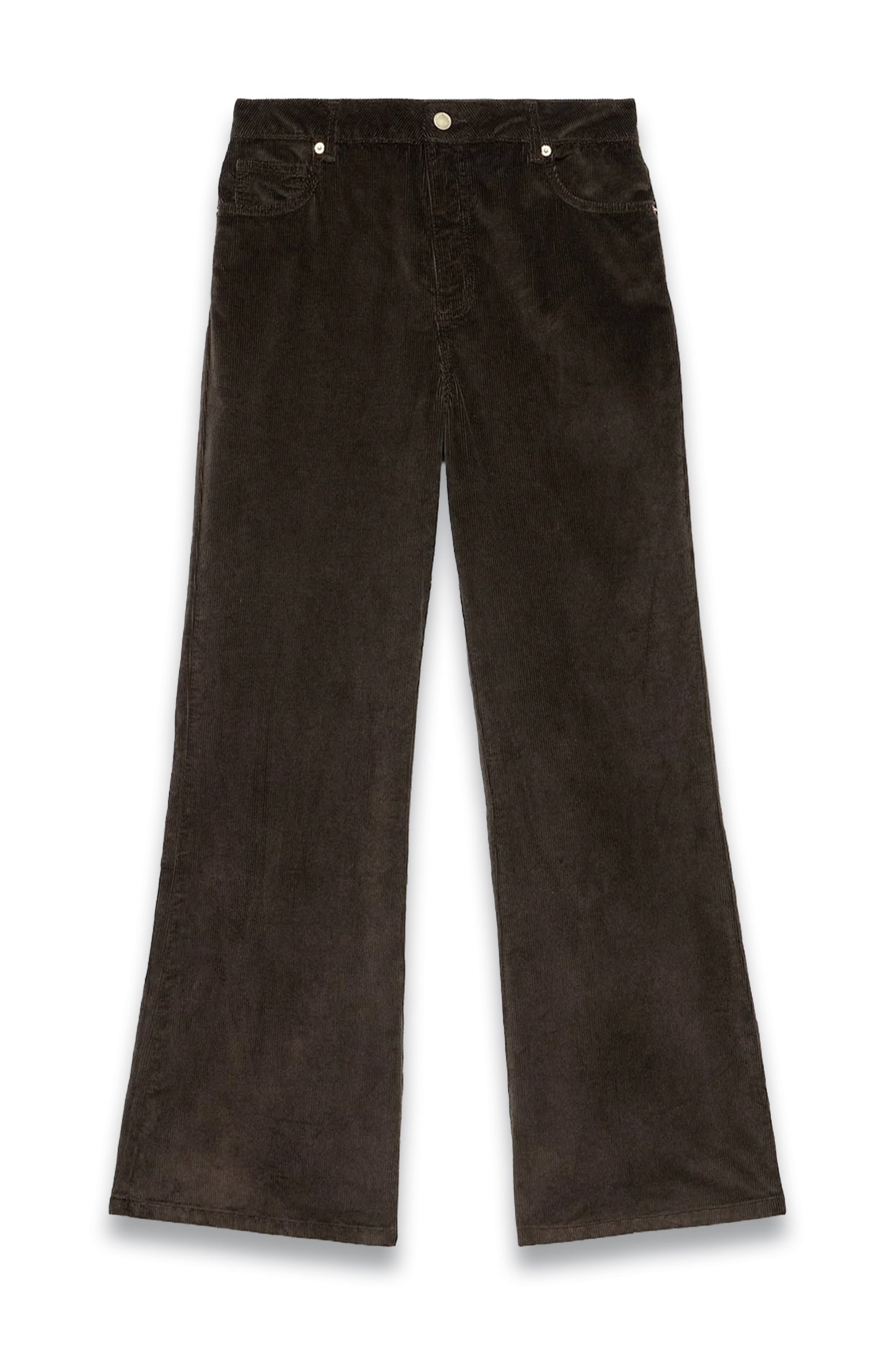Brown Corduroy Flared Trousers