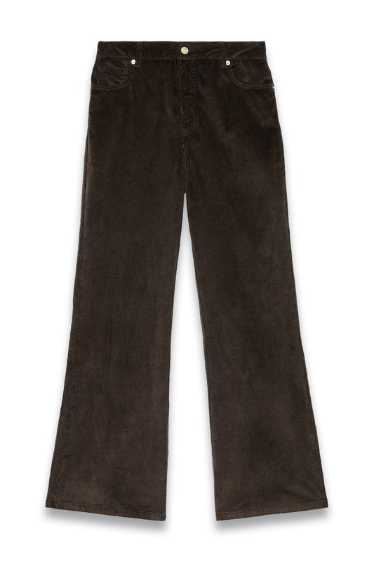 Brown Corduroy Flared Trousers