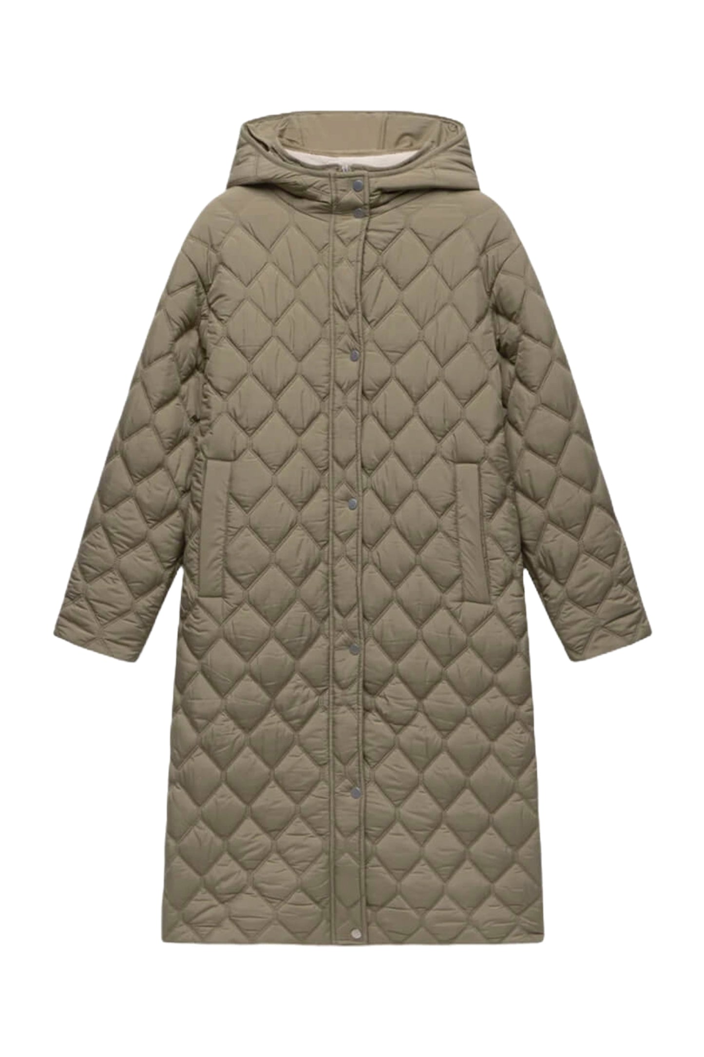 Khaki Double Layer Quilted Parka