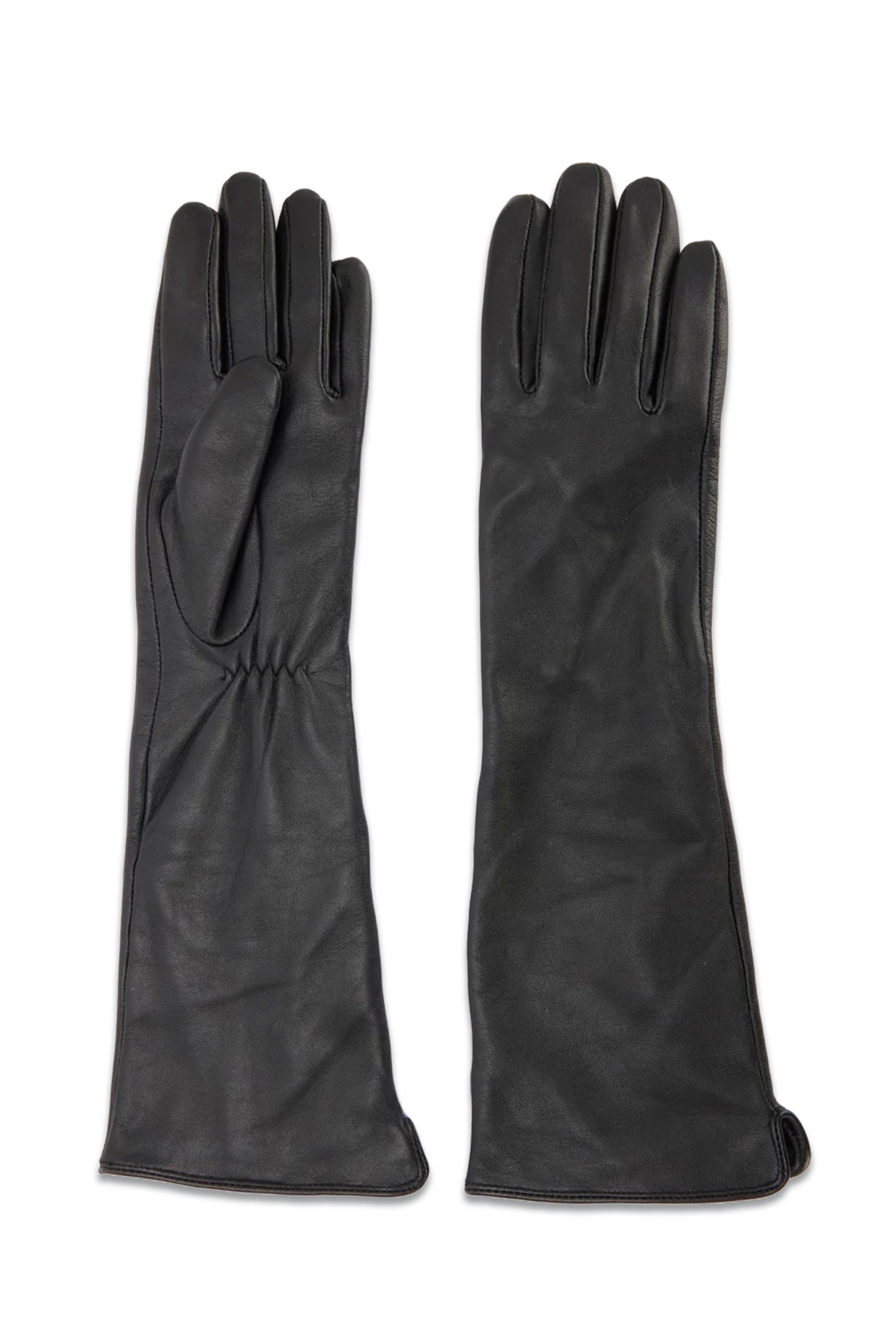 Black Long Leather Gloves