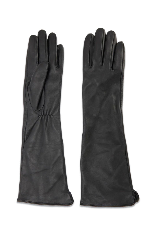 Black Long Leather Gloves
