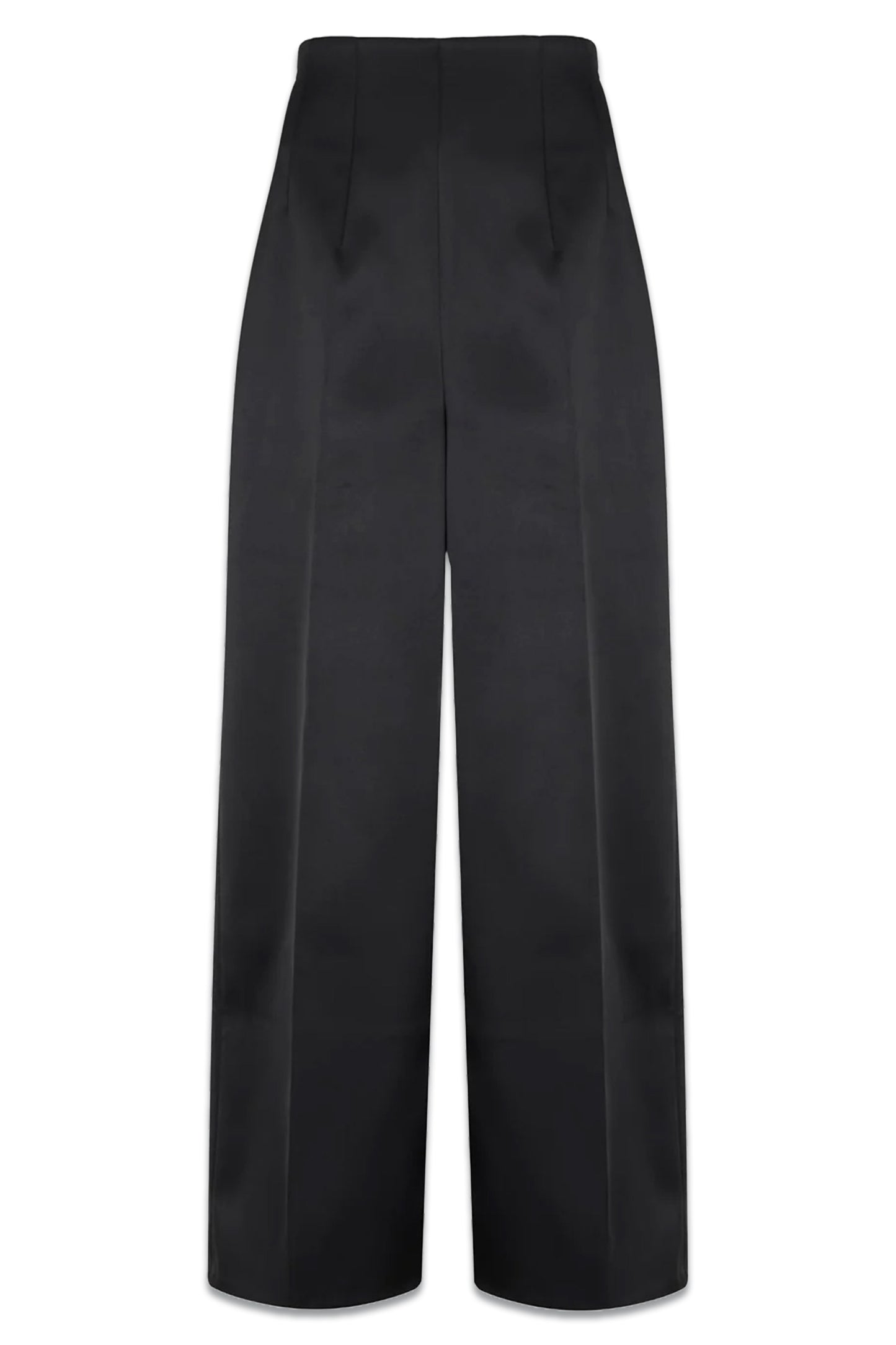 Black Satin Wide Trousers