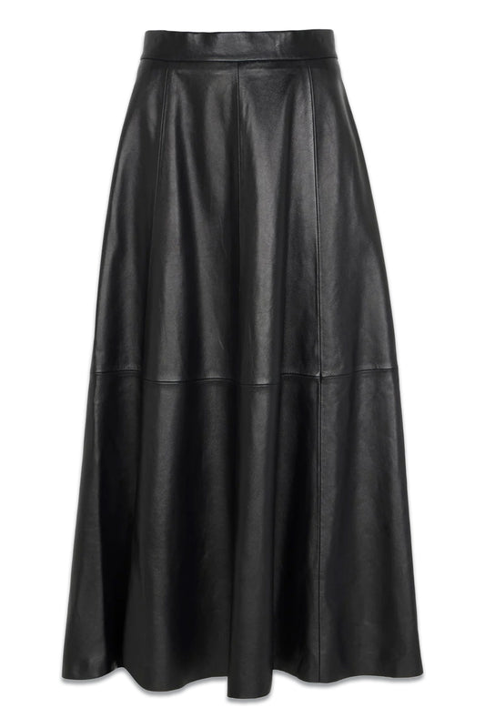 Black Leather Maxi Skirt