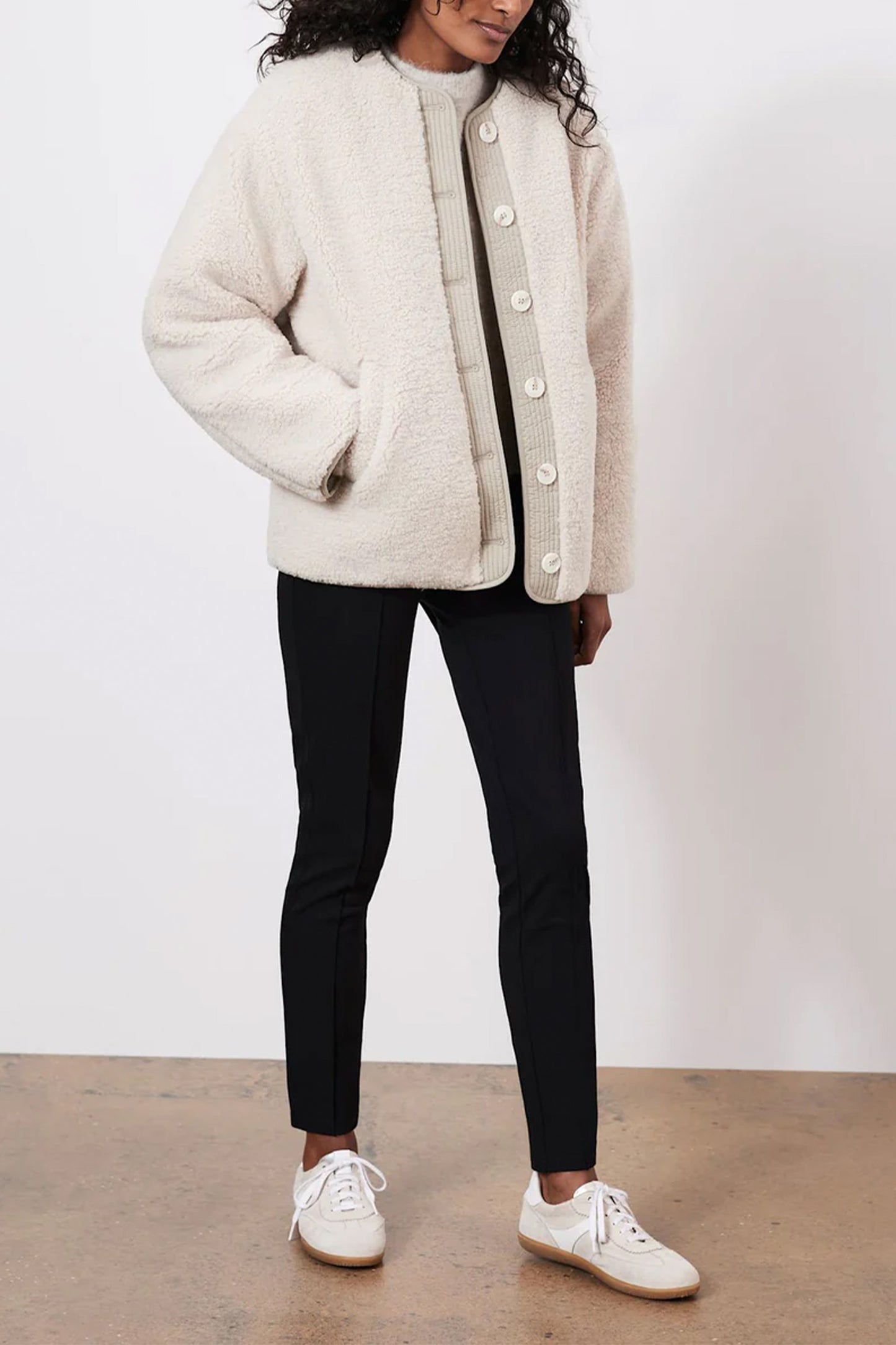 Cream Borg Reversible Jacket
