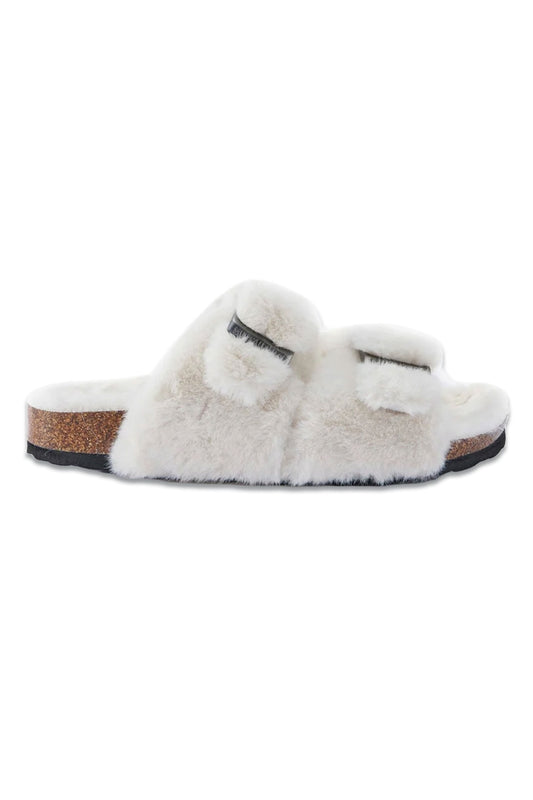 Cream Faux Fur Slippers