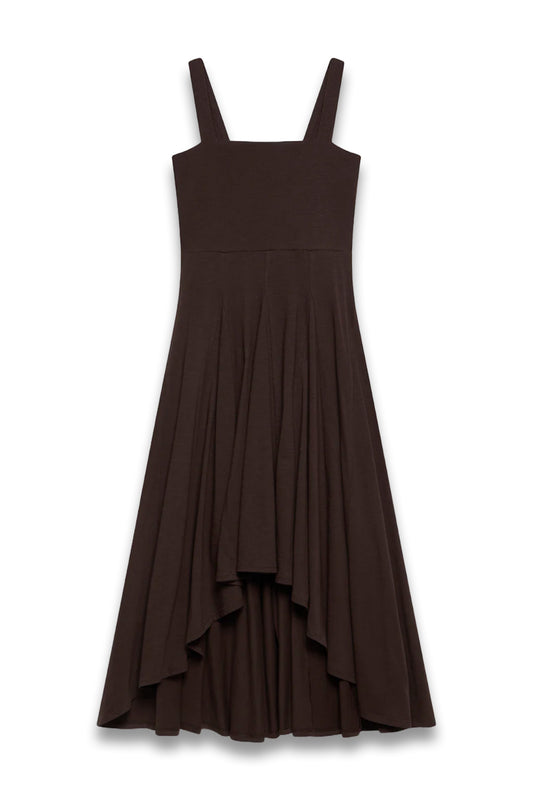 Brown Jersey Midi Dress