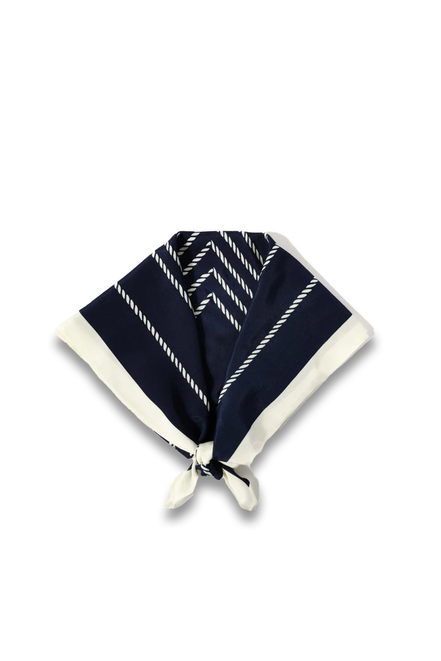 Navy Print Square Neck Scarf
