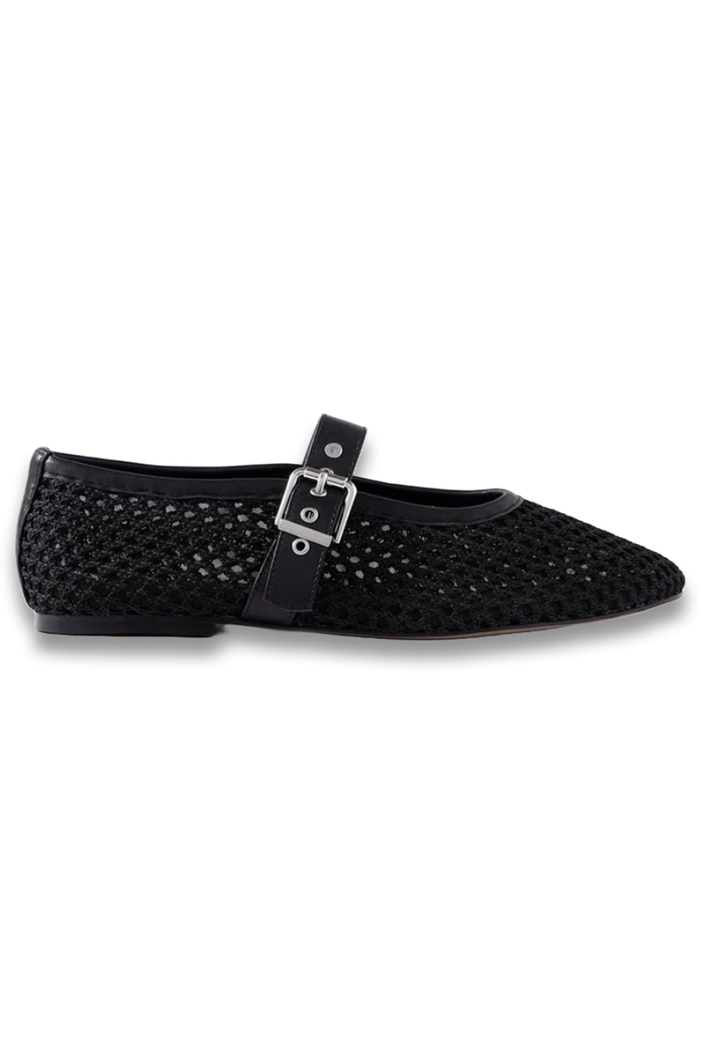 Trixie Black Mesh Ballet Flat Pumps