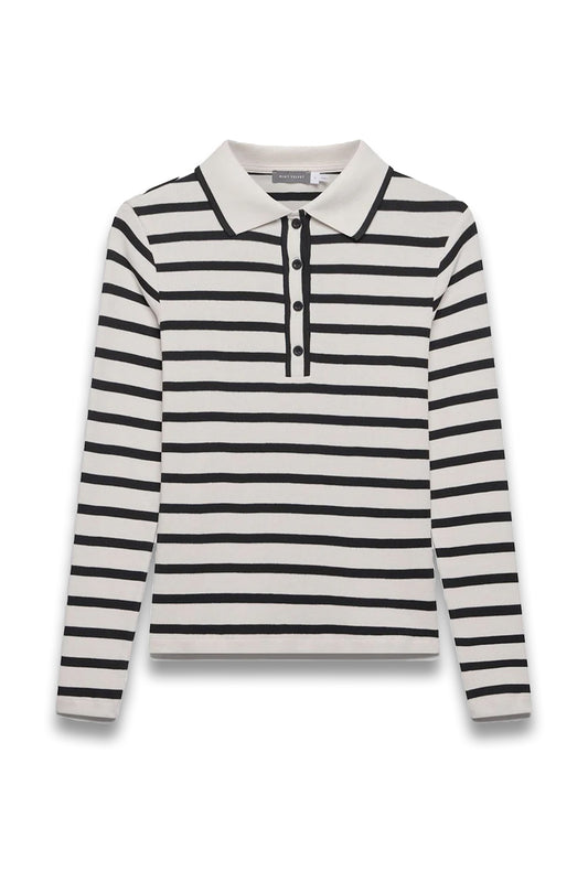 Neutral Striped Polo Shirt
