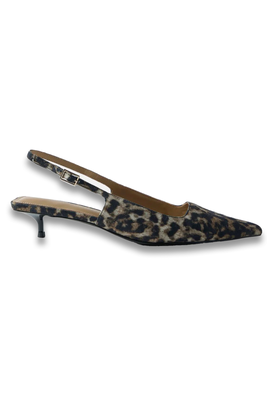 Lol Leopard Print Slingback Kitten Heels