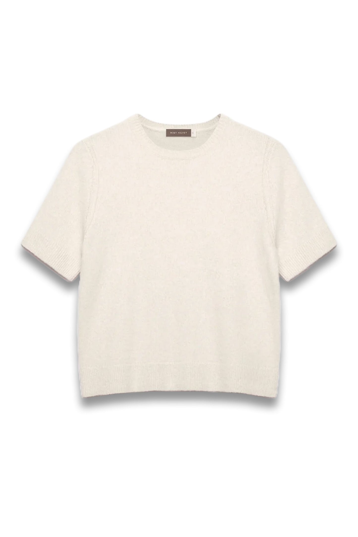 Cream Fluffy Knitted T-Shirt