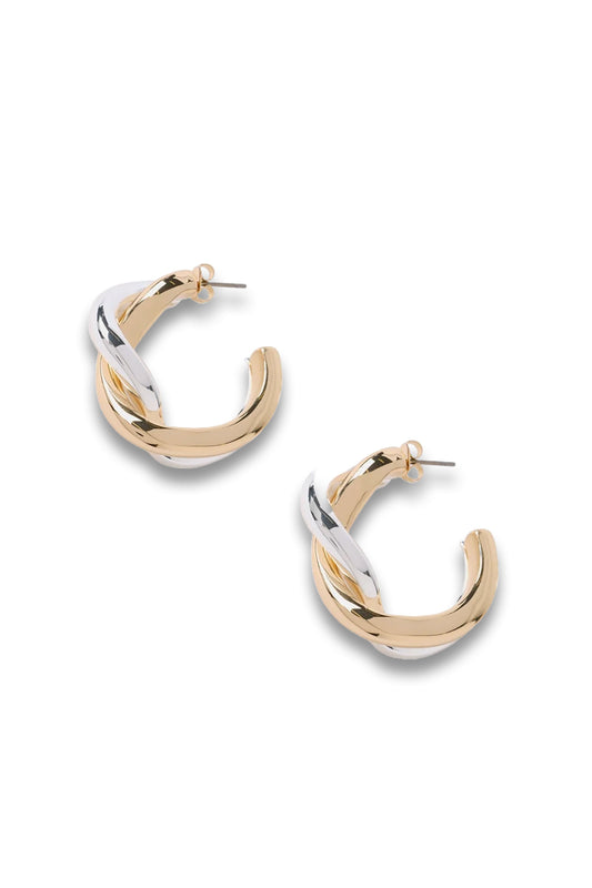 Mixed Metal Hoop Earrings