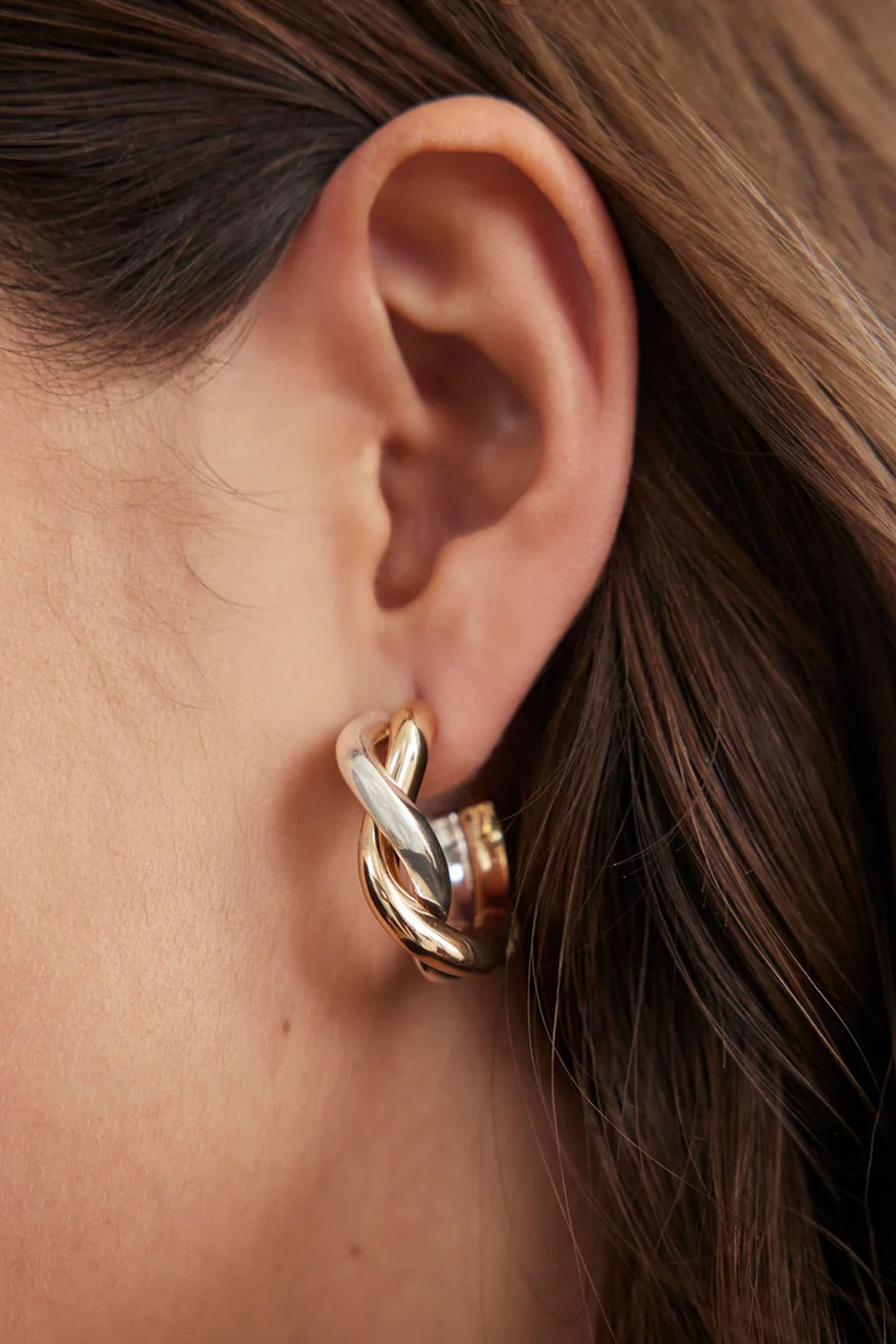 Mixed Metal Hoop Earrings