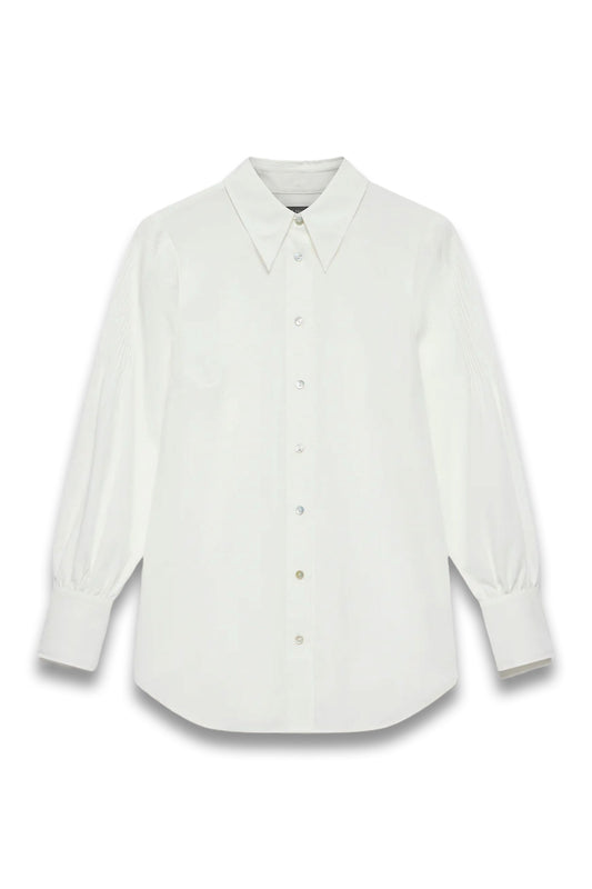 White Pintuck Detail Shirt