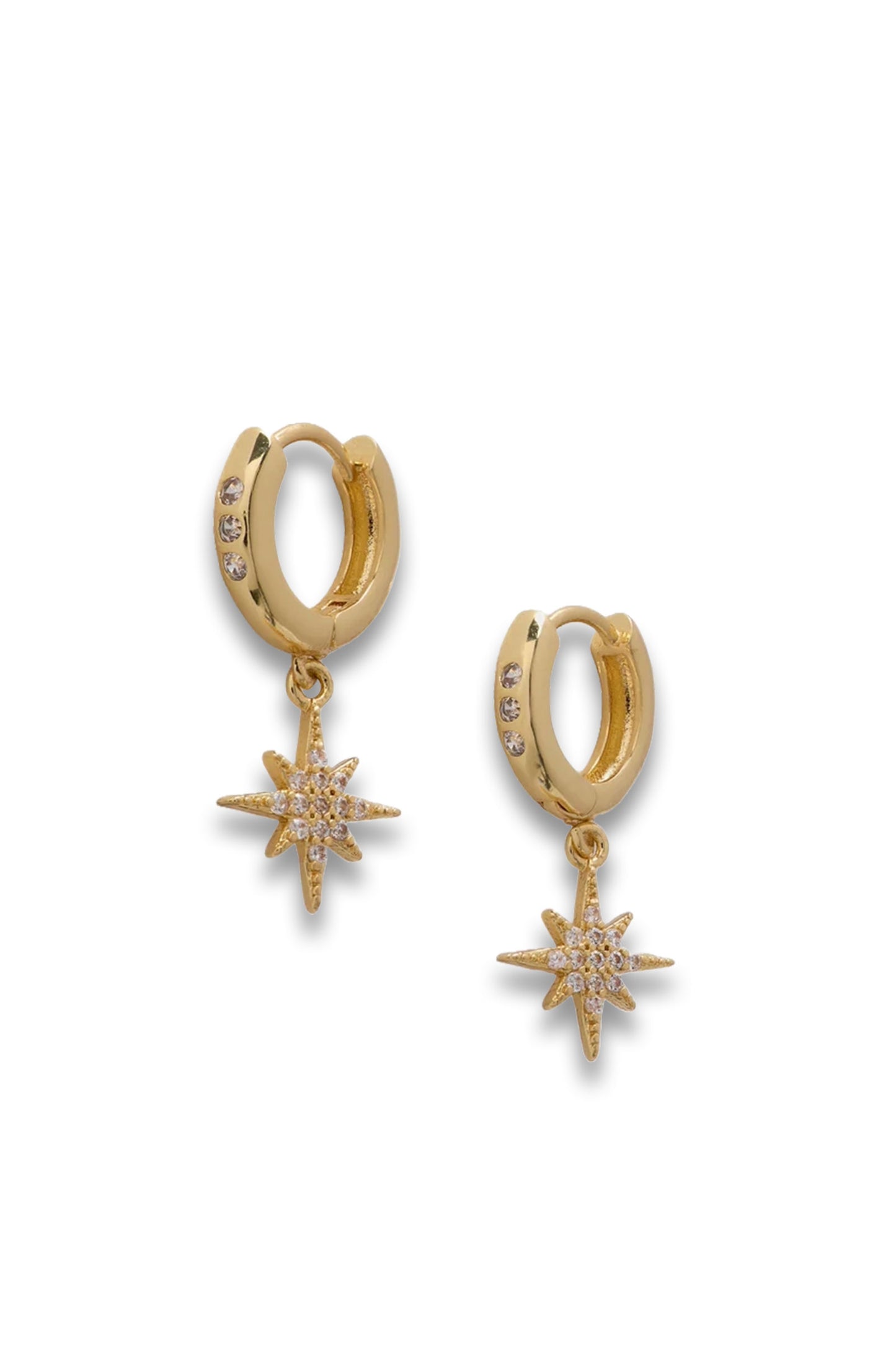Gold Plated Star Hoop Earrings
