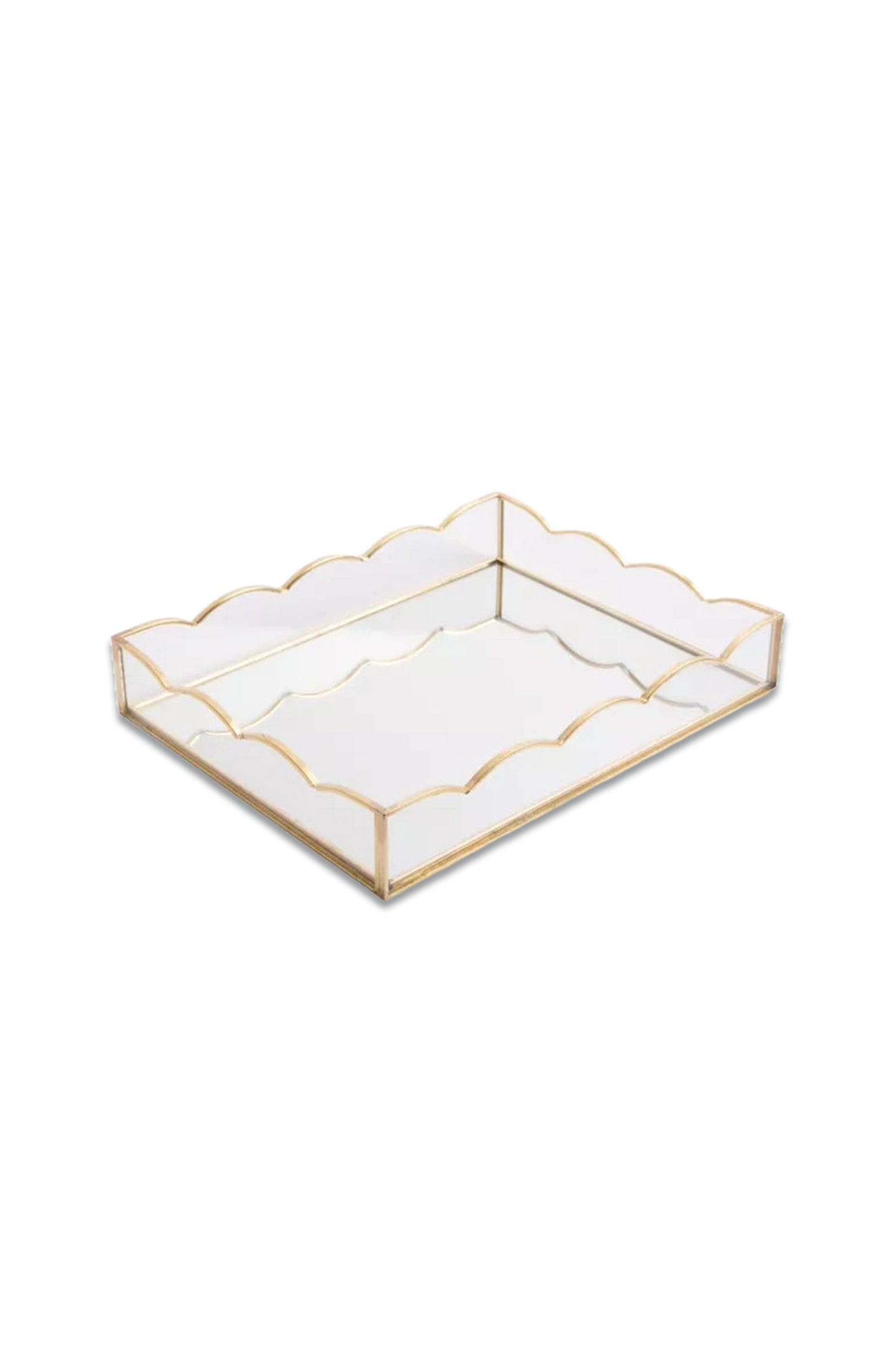 Glass Scallop Tray in Gold