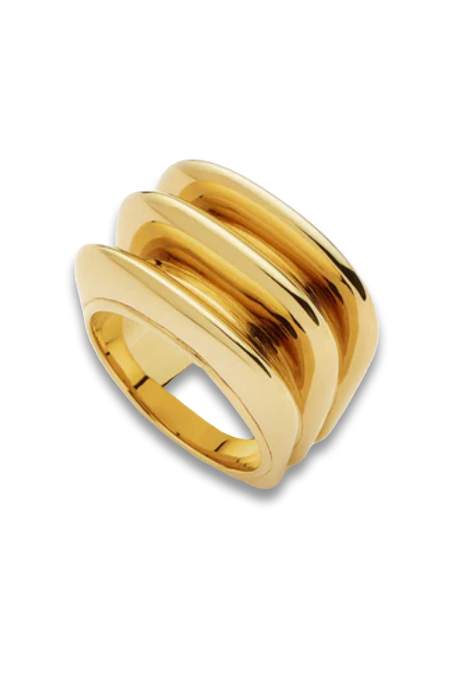 Hera Dome Triple Ridge Ring