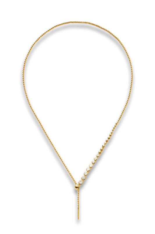 Beaded Stone Slider Lariat Necklace
