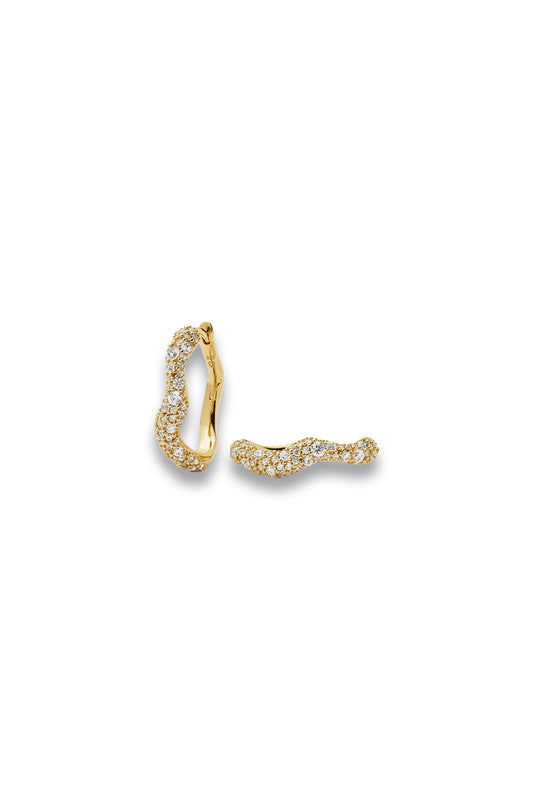 Molten Snow Small Hoop Earrings Gold