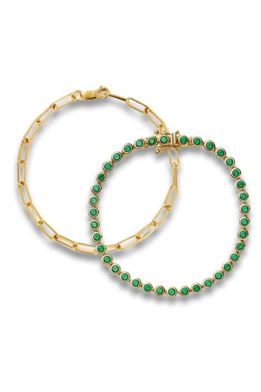 Tennis & Paperclip Bracelet Set