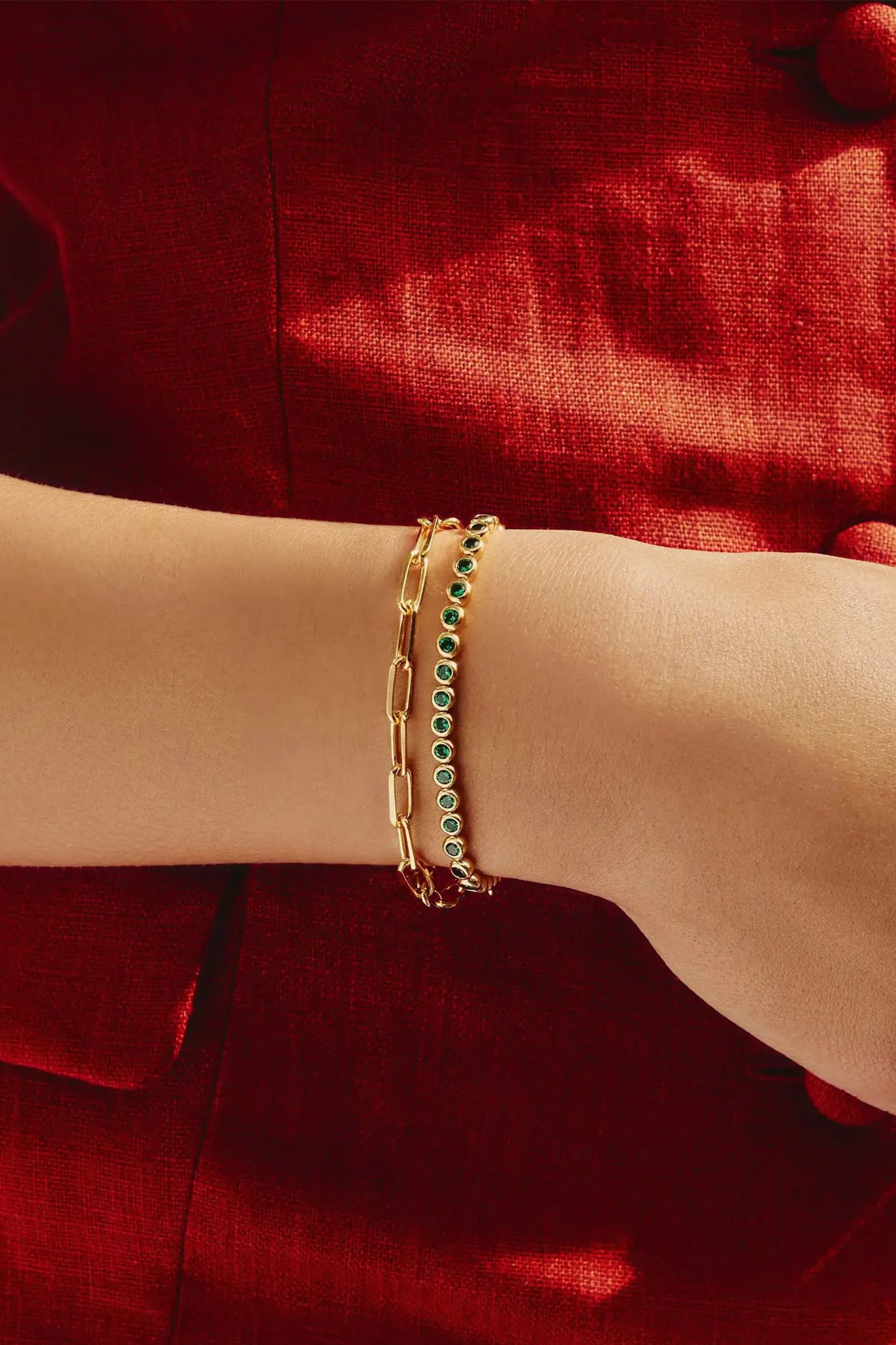 Tennis & Paperclip Bracelet Set