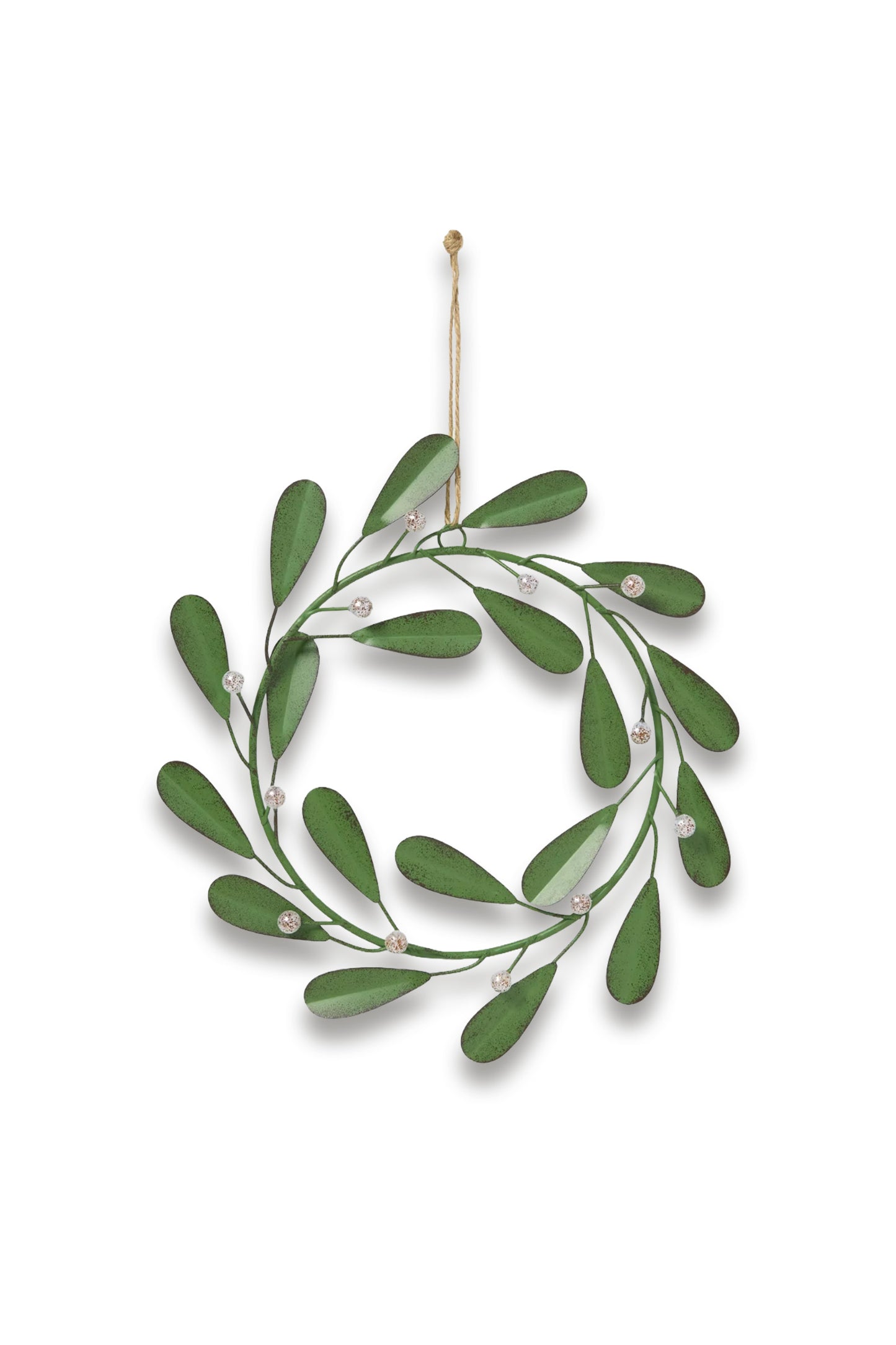 Metal Mistletoe Wreath Hanging Decoration