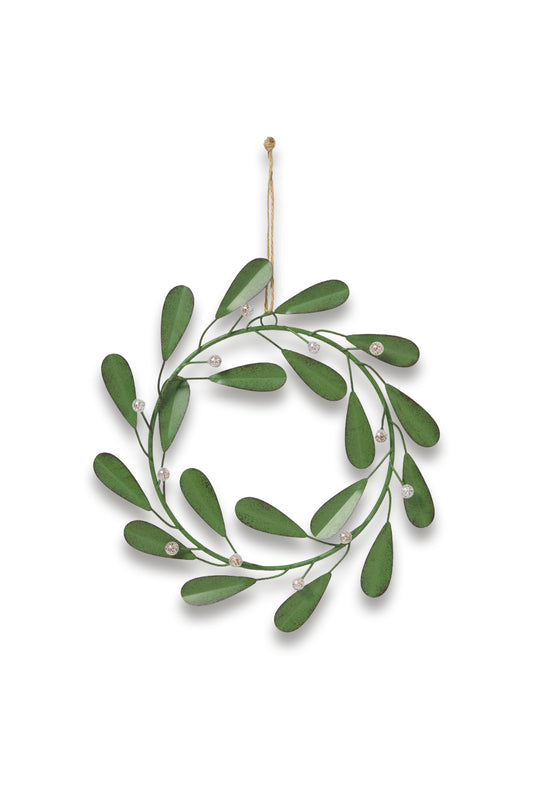 Metal Mistletoe Wreath Hanging Decoration